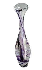 Max Verboeket Vaas Kristalunie Maastricht Jack in the Pulpit Purple Swirl Glass - Picture 1 of 6