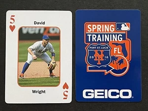 *SELTEN* DAVID WRIGHT ~ 2016 NY Mets Spring Training Spielkarte ~ 5 HERZEN - Bild 1 von 1