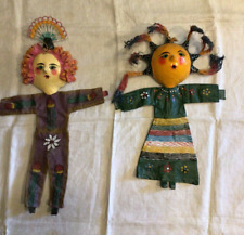 Lot of 2 Vintage Mexican Coconut Shell Dolls (State of Guerrero)