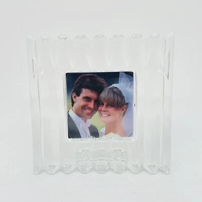 Mikasa Clear Glass Picture Frame 2 x 2" Square Photo Wedding Desk Tabletop Frame - Image 1 of 4