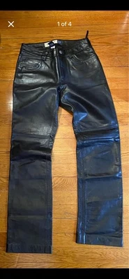 Pantalones de cuero vintage Y2K Gap para mujer talla 2 negros Foto 1 de 4