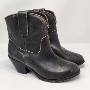 Corral Distressed Gray Leather Ankle Western Boots Women Size 8M Pull On Boho - Picture 1 of 8
