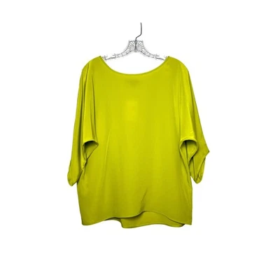 Vince Silk Blouse Top Lime Green Women Medium Career Going Out Quiet Luxury - Image 1 of 4
