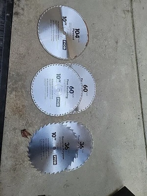 5 подлинных лезвий торцовочной пилы Ryobi 10 дюймов 36, 60 и 104 в смешанном состоянии - Изображение 1 из 4