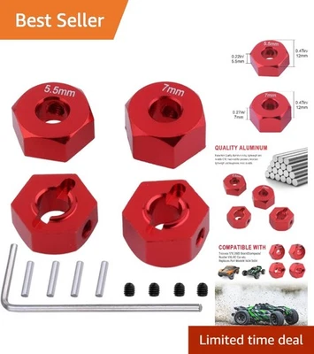 Upgrade Your Traxxas with Red Aluminum 12mm Hex Wheel Hubs - 4pcs Included - Image 1 of 4