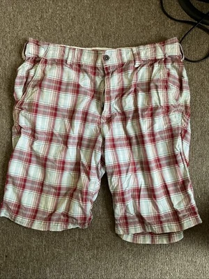 Men’s Express Plaid Shorts - 2009 Y2K Red Pink White - Size 34 Retro Preppy - Image 1 of 4