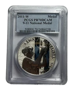2011-W 9-11 National Medal S$1 Commemorative Silver Dollar PCGS PR70 Deep Cameo - Picture 1 of 5