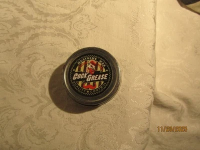 Vintage Cock Grease Mustache Wax Extra Stiff Metal Tin Full - Image 1 of 4
