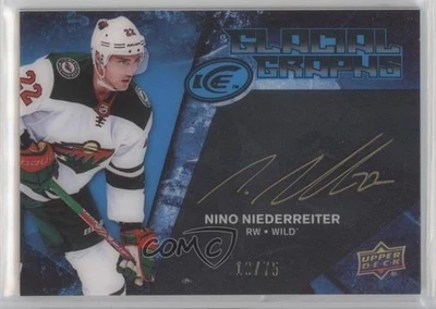 2017 Upper Deck Gráficos Glaciais de Gelo Inscrições Pretas /75 Nino Niederreiter Auto - Imagem 1 de 2