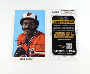 Postal firmada por Eddie Murray 3,5 x 5 Orioles JSA automática - Imagen 1 de 2