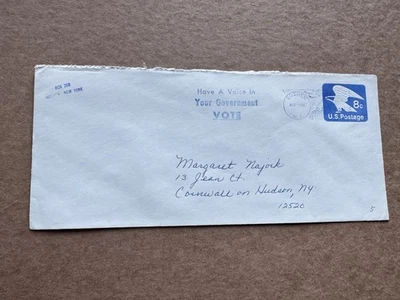 US  VOTE Thematic Meter Cover (05) 1974 Have A Voice =Vote +Goshen NY +Uprated - Image 1 of 2
