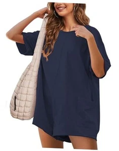 Rompers for Women Athletic Workout Hot Shot Tee Romper Casual X-Small Darknavy - Picture 1 of 5