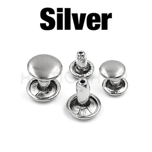 100Sets 6-8Mm Metal Double Cap round Rivets Studs Collision Nail Spike Rock Leat - Picture 1 of 20