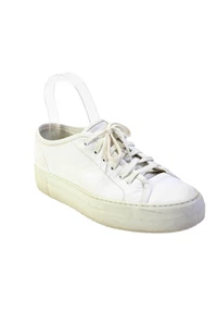 Woman by Common Projects Womens Leather Lace Up Low Top Sneakers White Size 36 6 - Picture 1 of 7