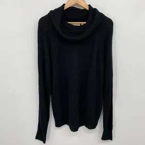 Vintage Sweater Jumper Size 44 S M Cowl Neck Witchy Goth Minimalist Grunge Black - Picture 1 of 10