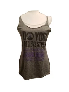 Chin Up Apparel Womens Gray Tank Top Size Medium I Do Yoga - Picture 1 of 5