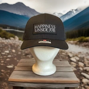 HAPPINESS Is An INSIDE JOB Sombrero de Camionero Negro Ajustable Richardson 112 XL Nuevo - Imagen 1 de 14