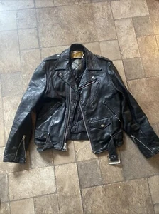 1970’s Schott NYC Perfecto Leather Motorcycle Jacket Harley Davidson Vintage 38 - Bild 1 von 7