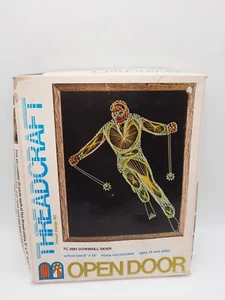 Threadcraft Thread Design Kit Downhill Skier Open Door 8" x 10" Board - Picture 1 of 11