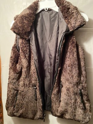 Chaleco Reversible Gallery Estampado Leopardo Marrón Chocolate Talla Grande Foto 1 de 4