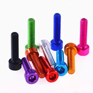 M5 Lega di alluminio 7075 Vite testa tappo presa a brugola bullone esagonale anodizzato, multicolore - Foto 1 di 7