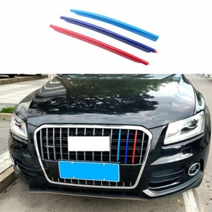 For Audi Q5 2013-17 Red-Blue Aluminum Front Center Mesh Grille Grill Strip Trim - Picture 1 of 7