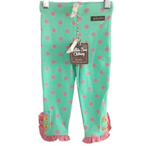 Matilda Jane Lots of Dots Leggings Ruffle Baby Girl 18-24mo Green Pink NWT - Picture 1 of 4