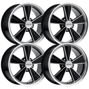 (Set-4) Vision V325 Dazzler 20X10 5x114.3 35mm Black Machined wheels 20 Inch - Picture 1 of 1