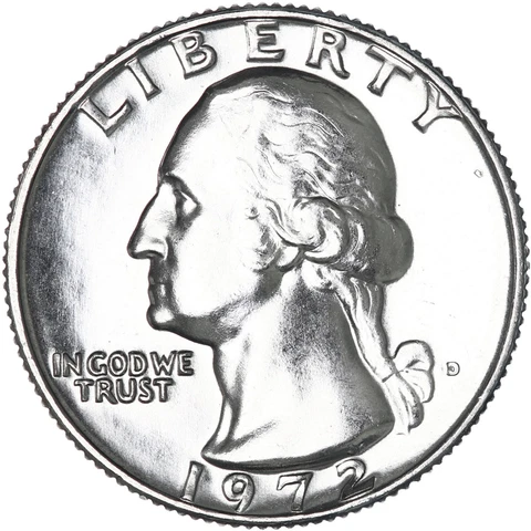 1972 D Washington Quarter BU US Coin Cover