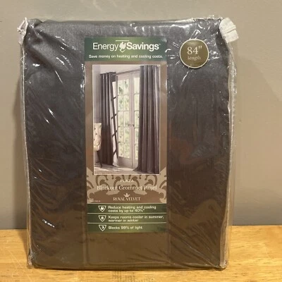 Royal Velvet Plaza Blackout Grommet Panel Techno Gray 50x84” - Image 1 of 4