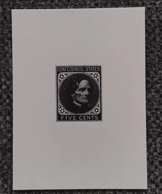 Fantástico artículo confederado reproducción de tarjeta de prueba de 5 centavos reproducción 3 X 4 Foto 1 de 2