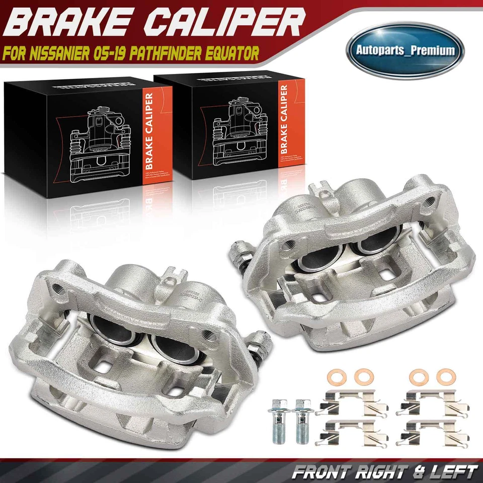 Par de pinzas de freno delanteras con soporte para Nissan Frontier 05-23 Pathfinder Suzuki Foto 1 de 4
