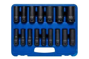 Blue Spot 01550 Tools Metric Deep Impact Sockets 10-32mm 16 Piece 1/2D MD4 - Picture 1 of 3