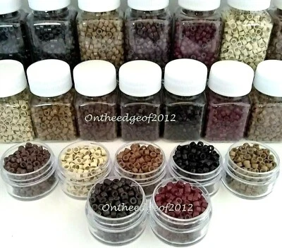 Silicone MICRO link Rings Beads Hair Extensions & Feather I-Tip Crimp Beads    - Image 1 of 4