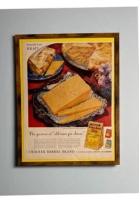 De colección Galleta Barril Kraft Queso Fino Impresión de Pared Publicidad Decoración Enmarcada - Imagen 1 de 3