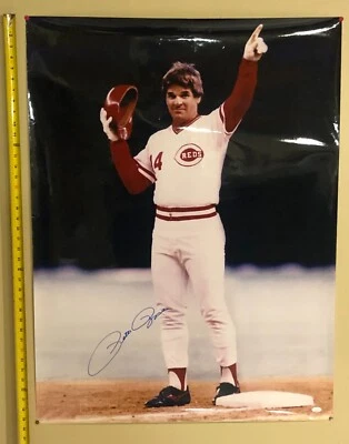 Pete Rose HUGE 30"x40" Autograph Signature Photo JSA Certified HIGH GLOSS POSTER - Image 1 of 4