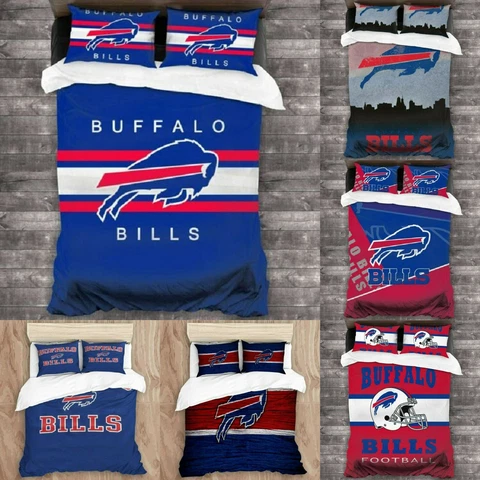 Buffalo Bills Bedding Set 3PCS Duvet Cover Quilt Cover Pillowcases Fan's Gift Cover