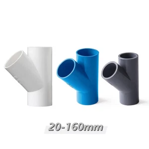 PVC Pipe Fitting 45° Y Branch Connector Plumbing Coupling Solvent Weld 20-160mm - Picture 1 of 7