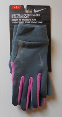 Guantes para correr Nike Thermal Tech para mujer armería pizarra/rosa/plateados medianos Foto 1 de 4