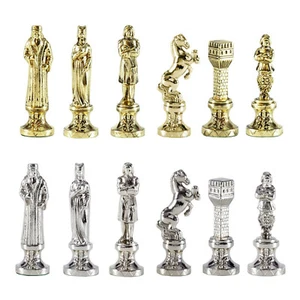 Manopoulos Renaissance Schachspiel - Messing & Nickel - ohne Schachbrett - Bild 1 von 3