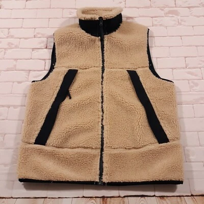 J.CREW Vest Mens Medium Nordic Sherpa Fleece Sweater Full Zip Beige Cozy - Image 1 of 4