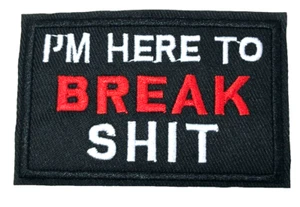 Patch Sew On Take Off Embroidered Clothing Hats Jackets Coat Sign Message A471 - Picture 1 of 2