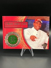 LeBRON JAMES ROOKIE 2003 UPPER DECK HARDCOURT GAME-USED FLOOR CARD #LB4