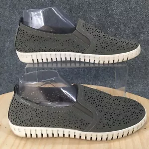 Zapatos JSport para mujer 10 M florales informales mocasines planos gris cuero sintético sin cordones - Imagen 1 de 11