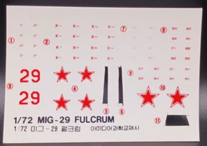 Desconocido | Nº ? | Calcomanías Fulcrum 1:72 MiG-29 - Imagen 1 de 1