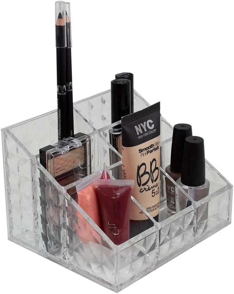 Home Basics 7 Compartment Square Beveled Shatter Resistant Compact Vanity - Image 1 of 1