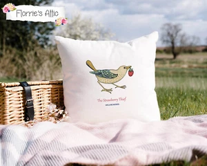 HANDMADE CUSHION ~ WILLIAM MORRIS - THE STRAWBERRY THIEF 2 - Picture 1 of 1