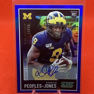 2020 Score Donovan Peoples- Jones Auto Autograph RC Rookie Artist Proof Sp /35