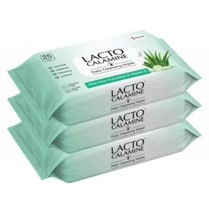 Toallitas limpiadoras faciales diarias Lacto calamina con paquete de 3 unidades 75 - Imagen 1 de 3