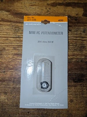 Nuevo Antiguo Stock Radio Shack, 271-336 Mini PC Potenciómetro 25K ohmios 1/8 W, Nuevo de Lote Antiguo Foto 1 de 2